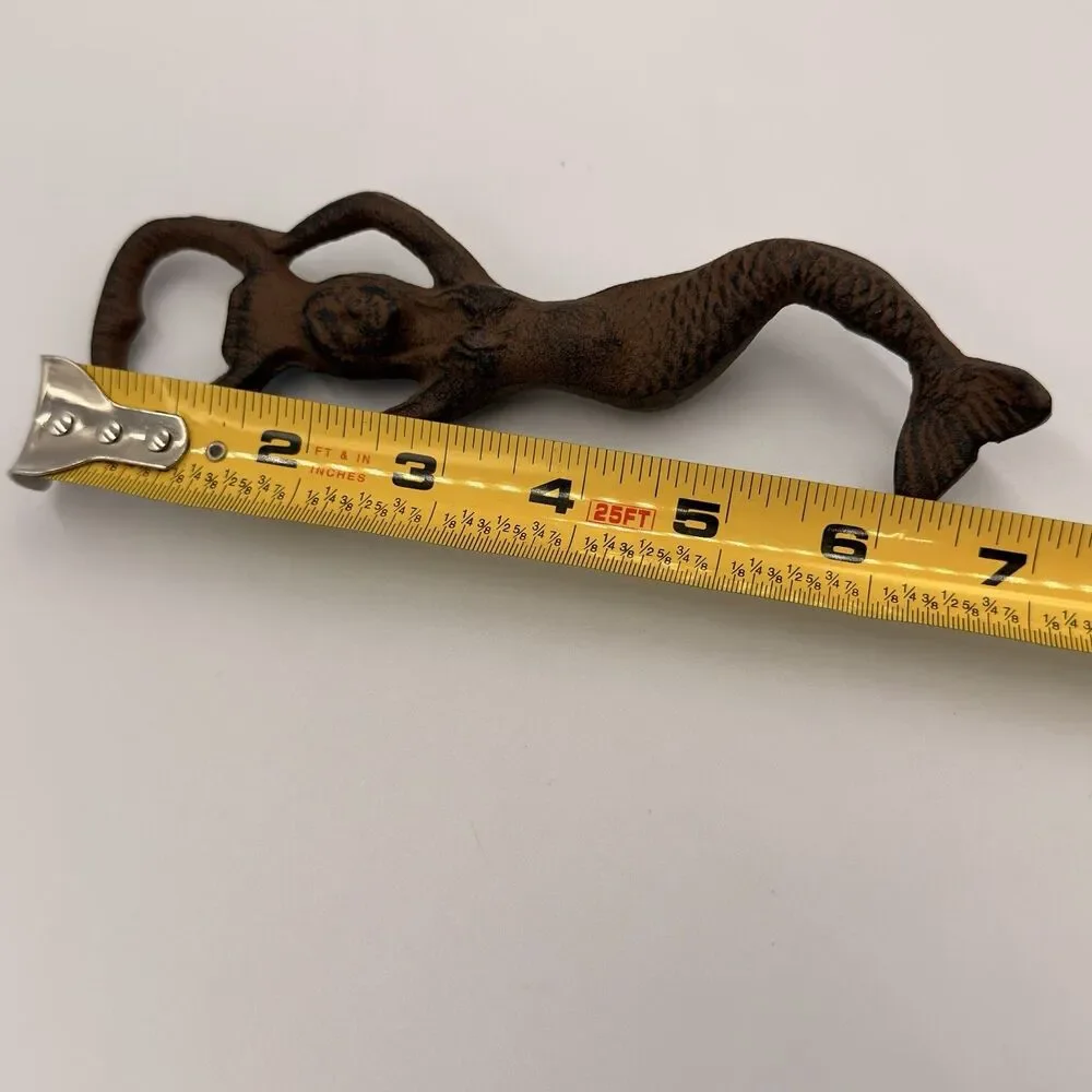 Cast Iron Mermaid Bottle Opener Rustic Nautical Coastal Bar Cart Decor 7